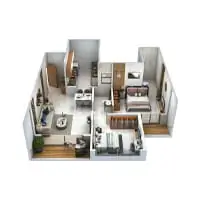 Meriton Heights Mamurdi 2 BHK Floor Plan Image