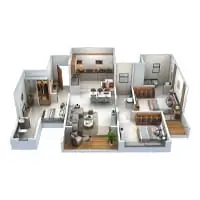 Meriton Heights Mamurdi 3 BHK Floor Plan Image
